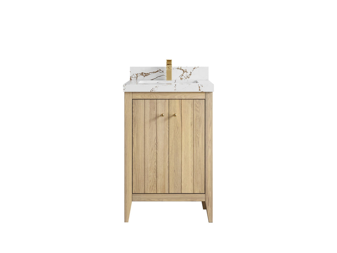 Atlanta White Oak 24 in. W x 22 in. D Single Sink Bathroom Vanity - Willow Bath and Vanity