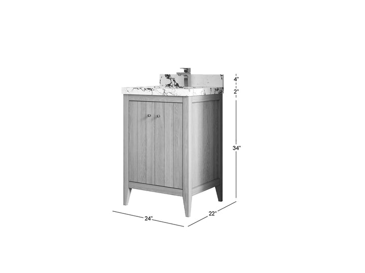 Atlanta White Oak 24 in. W x 22 in. D Single Sink Bathroom Vanity - photo 2