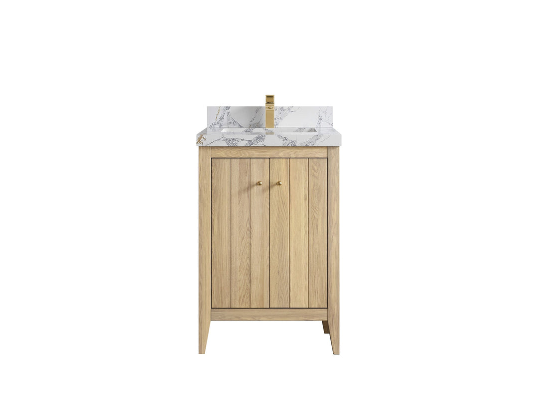 Atlanta White Oak 24 in. W x 22 in. D Single Sink Bathroom Vanity - Willow Bath and Vanity