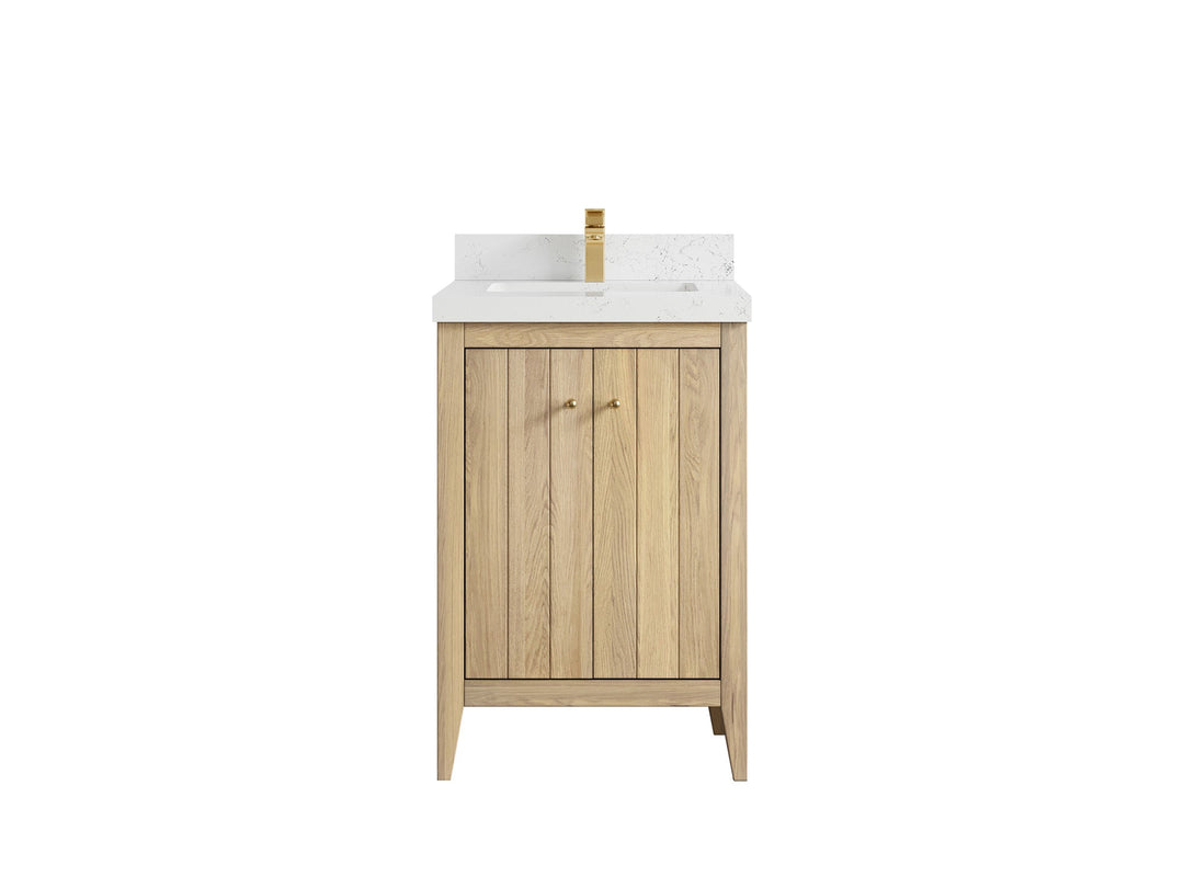 Atlanta White Oak 24 in. W x 22 in. D Single Sink Bathroom Vanity - Willow Bath and Vanity