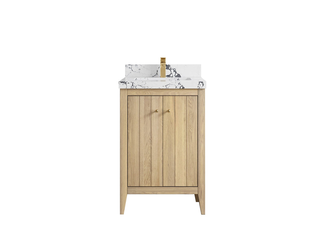 Atlanta White Oak 24 in. W x 22 in. D Single Sink Bathroom Vanity - Willow Bath and Vanity