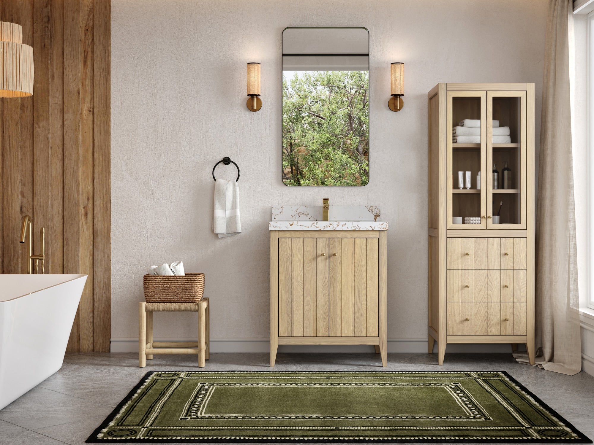 Atlanta White Oak 30 in. W x 22 in. D Single Sink Bathroom Vanity - Willow Bath and Vanity