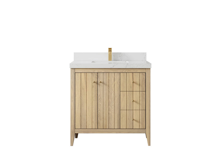 Atlanta White Oak 36 in. W x 22 in. D Center Sink Bathroom Vanity - photo 29