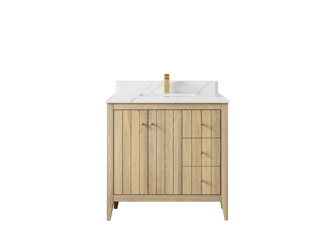 Atlanta White Oak 36 in. W x 22 in. D Center Sink Bathroom Vanity - Willow Bath and Vanity