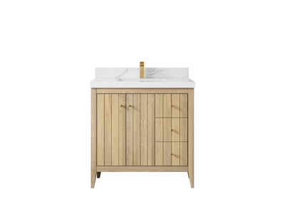 Atlanta White Oak 36 in. W x 22 in. D Center Sink Bathroom Vanity - Willow Bath and Vanity
