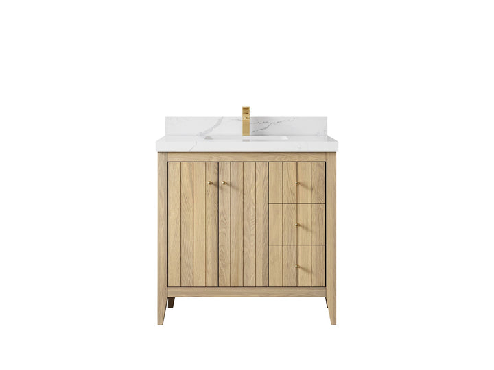 Atlanta White Oak 36 in. W x 22 in. D Center Sink Bathroom Vanity - photo 17