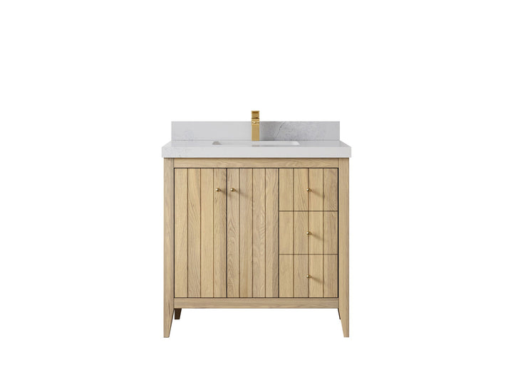 Atlanta White Oak 36 in. W x 22 in. D Center Sink Bathroom Vanity - photo 1