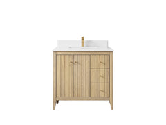 Atlanta White Oak 36 in. W x 22 in. D Center Sink Bathroom Vanity - photo 44