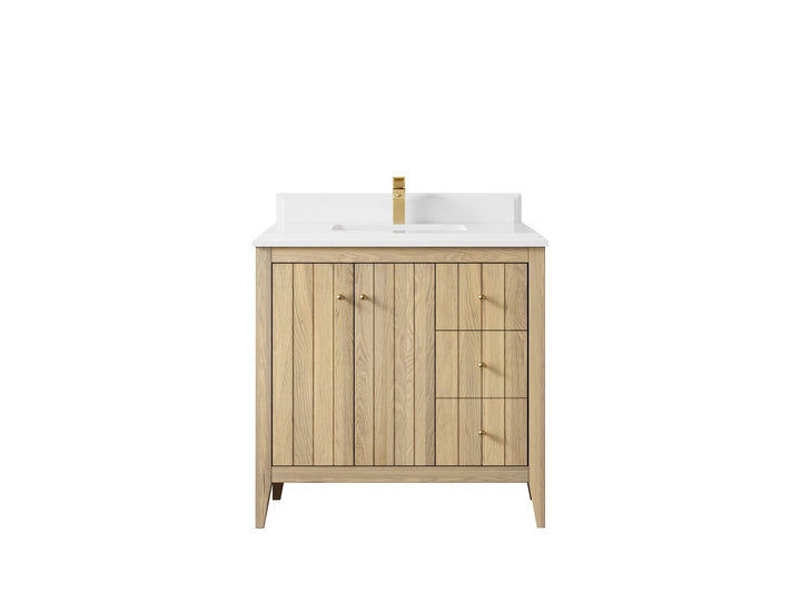 Atlanta White Oak 36 in. W x 22 in. D Center Sink Bathroom Vanity - photo 45