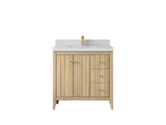 Atlanta White Oak 36 in. W x 22 in. D Center Sink Bathroom Vanity - photo 12