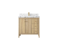 Atlanta White Oak 36 in. W x 22 in. D Center Sink Bathroom Vanity - photo 38
