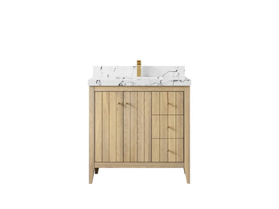 Atlanta White Oak 36 in. W x 22 in. D Center Sink Bathroom Vanity - Willow Bath and Vanity