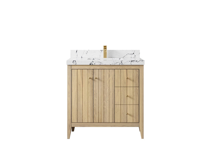 Atlanta White Oak 36 in. W x 22 in. D Center Sink Bathroom Vanity - photo 39