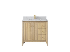Atlanta White Oak 36 in. W x 22 in. D Center Sink Bathroom Vanity - photo 40