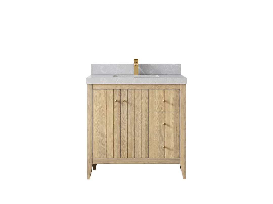 Atlanta White Oak 36 in. W x 22 in. D Center Sink Bathroom Vanity - Willow Bath and Vanity