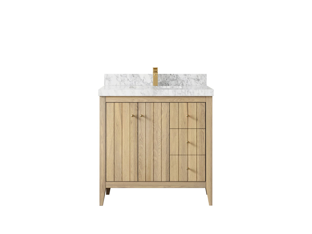 Atlanta White Oak 36 in. W x 22 in. D Center Sink Bathroom Vanity - Willow Bath and Vanity