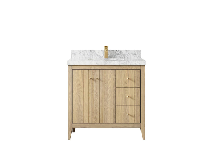 Atlanta White Oak 36 in. W x 22 in. D Center Sink Bathroom Vanity - photo 11