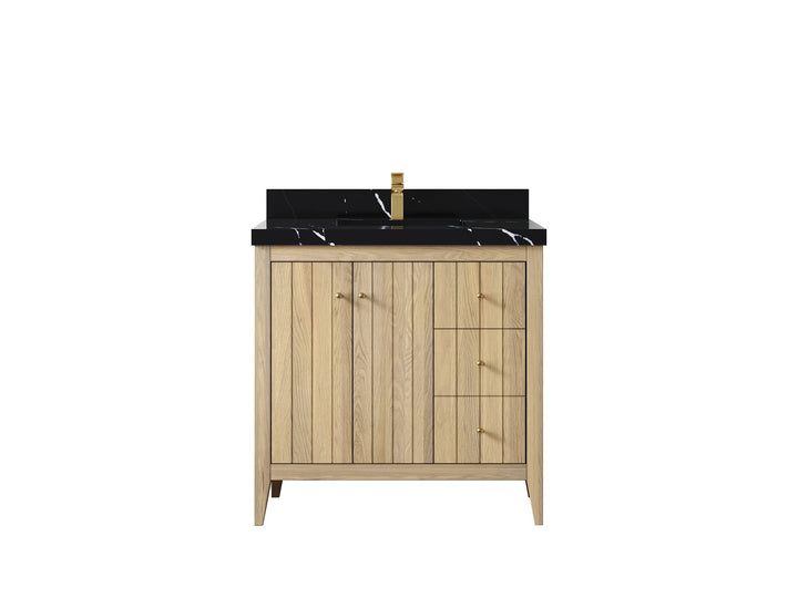 Atlanta White Oak 36 in. W x 22 in. D Center Sink Bathroom Vanity - photo 9