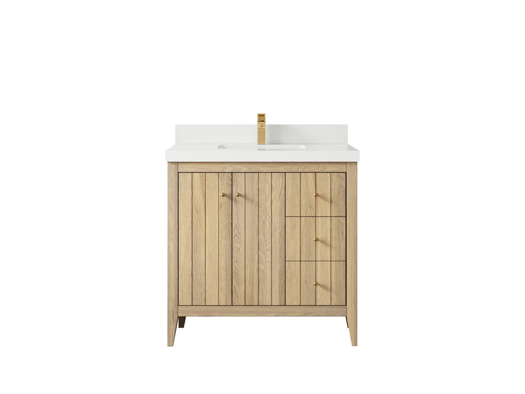 Atlanta White Oak 36 in. W x 22 in. D Center Sink Bathroom Vanity - Willow Bath and Vanity