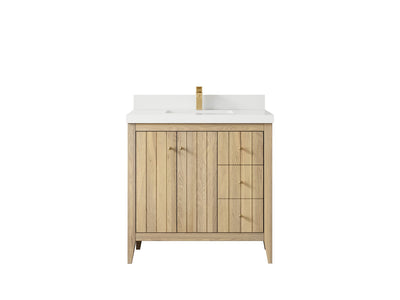 Atlanta White Oak 36 in. W x 22 in. D Center Sink Bathroom Vanity - Willow Bath and Vanity