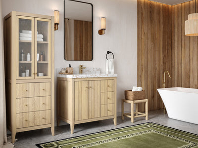 Atlanta White Oak 36 in. W x 22 in. D Center Sink Bathroom Vanity - Willow Bath and Vanity