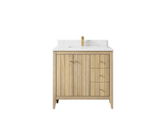 Atlanta White Oak 36 in. W x 22 in. D Center Sink Bathroom Vanity - photo 26