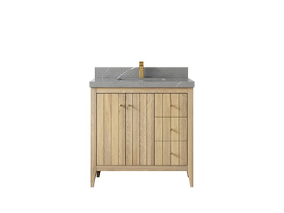 Atlanta White Oak 36 in. W x 22 in. D Center Sink Bathroom Vanity - Willow Bath and Vanity