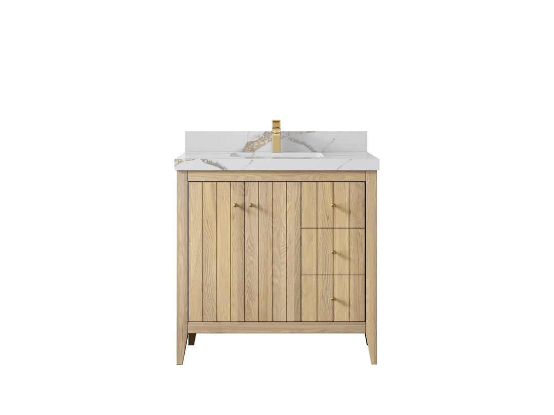 Atlanta White Oak 36 in. W x 22 in. D Center Sink Bathroom Vanity - Willow Bath and Vanity