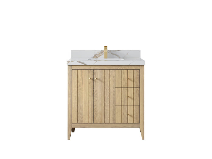 Atlanta White Oak 36 in. W x 22 in. D Center Sink Bathroom Vanity - photo 15