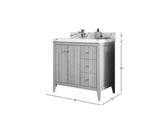 Atlanta White Oak 36 in. W x 22 in. D Left Offset Sink Bathroom Vanity - photo 5
