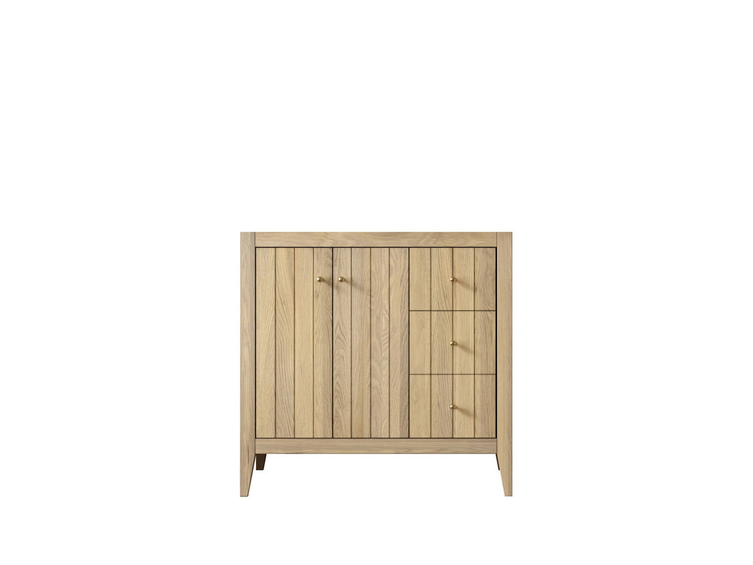 Atlanta White Oak 36 in. W x 22 in. D Left Offset Sink Bathroom Vanity - Willow Bath and Vanity