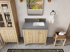 Atlanta White Oak 36 in. W x 22 in. D Right Offset Sink Bathroom Vanity - photo 33