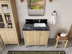 Atlanta White Oak 36 in. W x 22 in. D Right Offset Sink Bathroom Vanity - photo 7