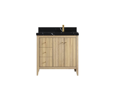 Atlanta White Oak 36 in. W x 22 in. D Right Offset Sink Bathroom Vanity - Willow Bath and Vanity