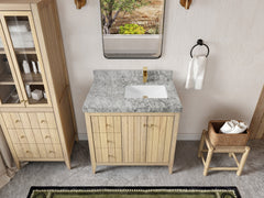 Atlanta White Oak 36 in. W x 22 in. D Right Offset Sink Bathroom Vanity - photo 9