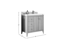Atlanta White Oak 36 in. W x 22 in. D Right Offset Sink Bathroom Vanity - photo 5