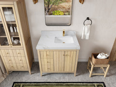 Atlanta White Oak 36 in. W x 22 in. D Right Offset Sink Bathroom Vanity - photo 21
