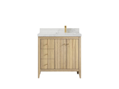 Atlanta White Oak 36 in. W x 22 in. D Right Offset Sink Bathroom Vanity - photo 18