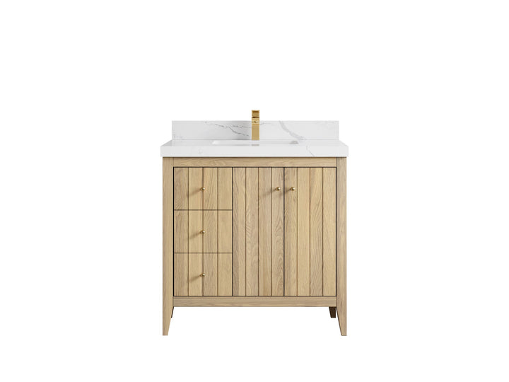 Atlanta White Oak 36" W x 22" D Center Sink Vanity for Elegant Bathrooms - photo 17