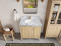 Atlanta White Oak 36 W x 22 D Center Sink Vanity for Elegant Bathrooms - photo 19