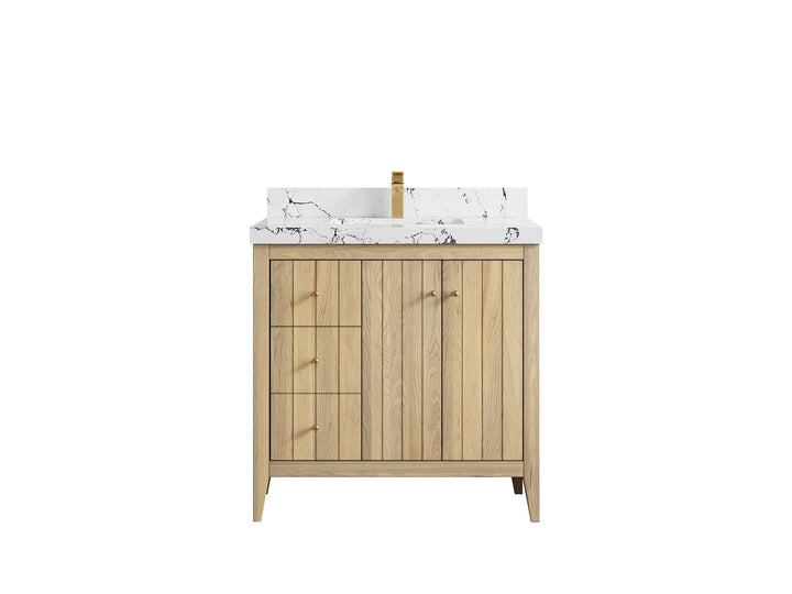 Atlanta White Oak 36" W x 22" D Center Sink Vanity for Elegant Bathrooms - photo 41