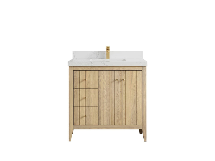 Atlanta White Oak 36" W x 22" D Center Sink Vanity for Elegant Bathrooms - photo 31