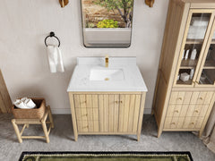 Atlanta White Oak 36 W x 22 D Center Sink Vanity for Elegant Bathrooms - photo 25