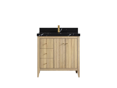 Atlanta White Oak 36" W x 22" D Center Sink Vanity for Elegant Bathrooms - Willow Bath and Vanity