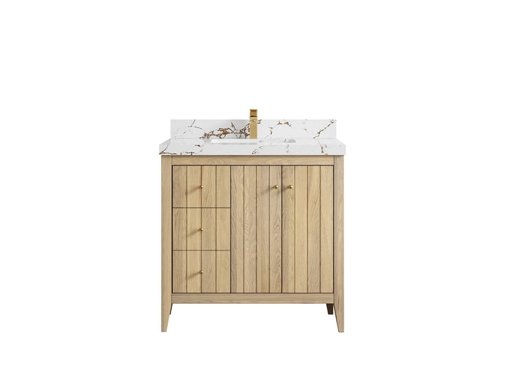 Atlanta White Oak 36" W x 22" D Center Sink Vanity for Elegant Bathrooms - photo 37