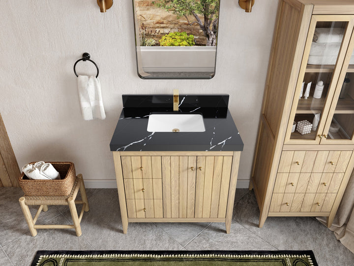 Atlanta White Oak 36" W x 22" D Center Sink Vanity for Elegant Bathrooms - photo 8