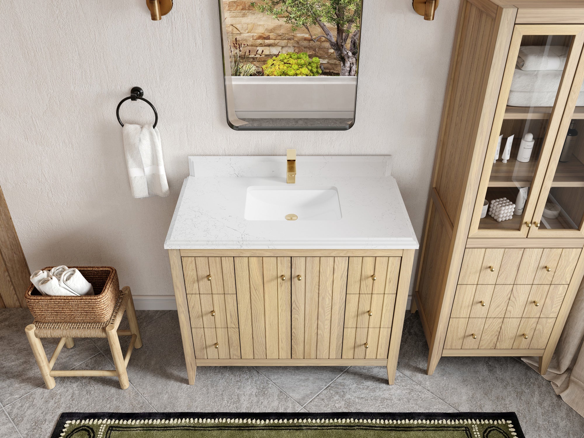 Atlanta White Oak 42 in. W x 22 in. D Single Sink Bathroom Vanity - Willow Bath and Vanity