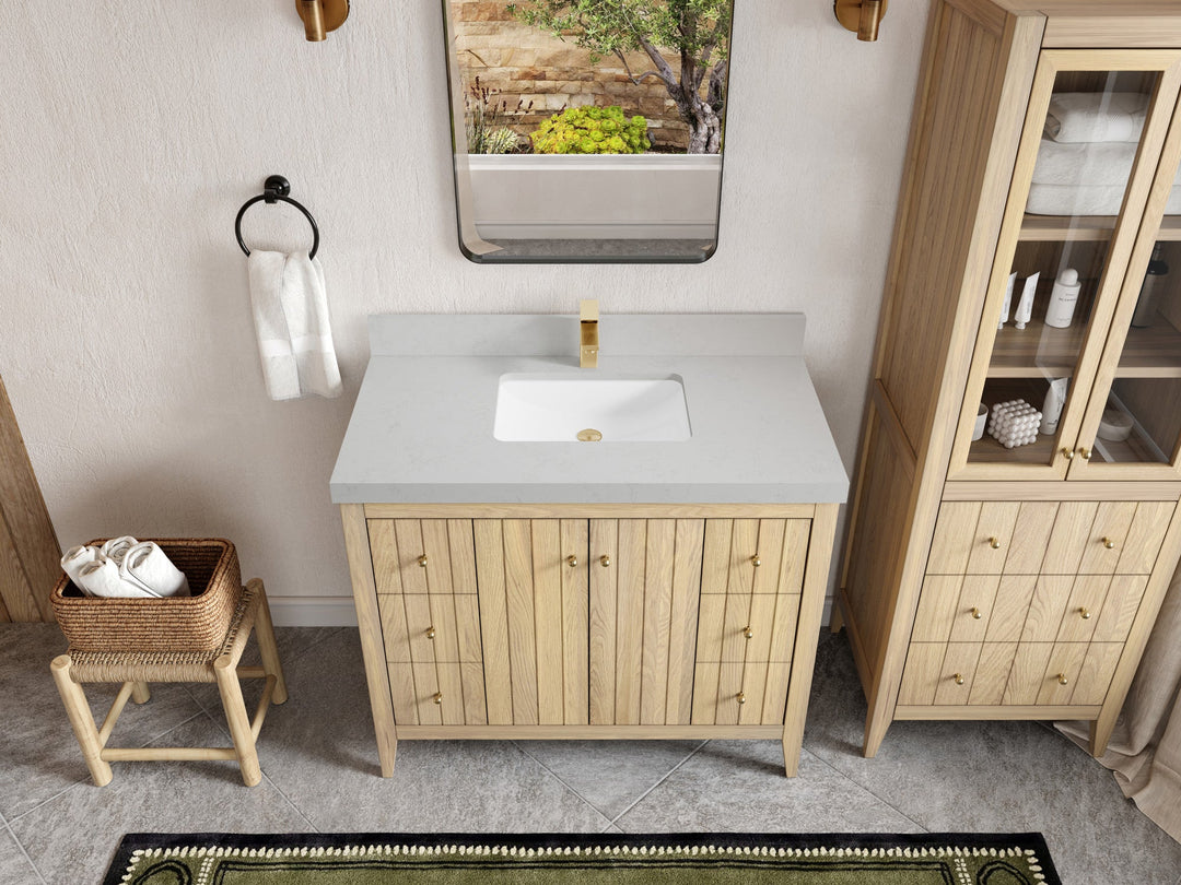 Atlanta White Oak 42 in. W x 22 in. D Single Sink Bathroom Vanity - Willow Bath and Vanity