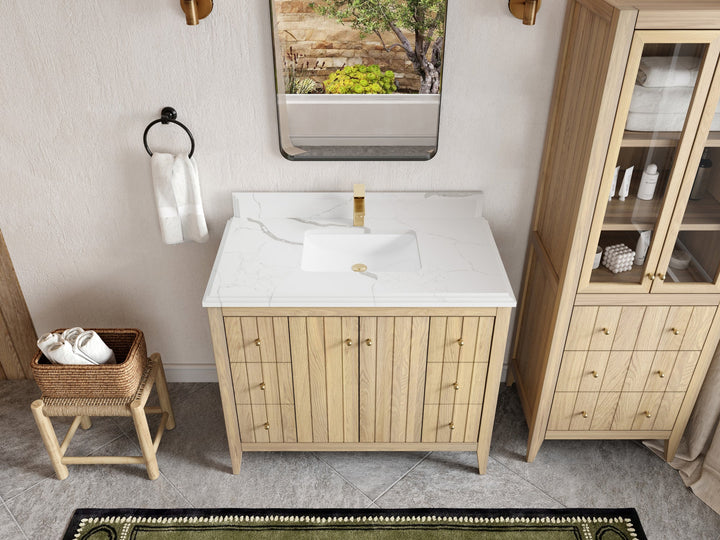 Atlanta White Oak 42 in. W x 22 in. D Single Sink Bathroom Vanity - photo 24