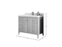 Atlanta White Oak 42 in. W x 22 in. D Single Sink Bathroom Vanity - photo 5